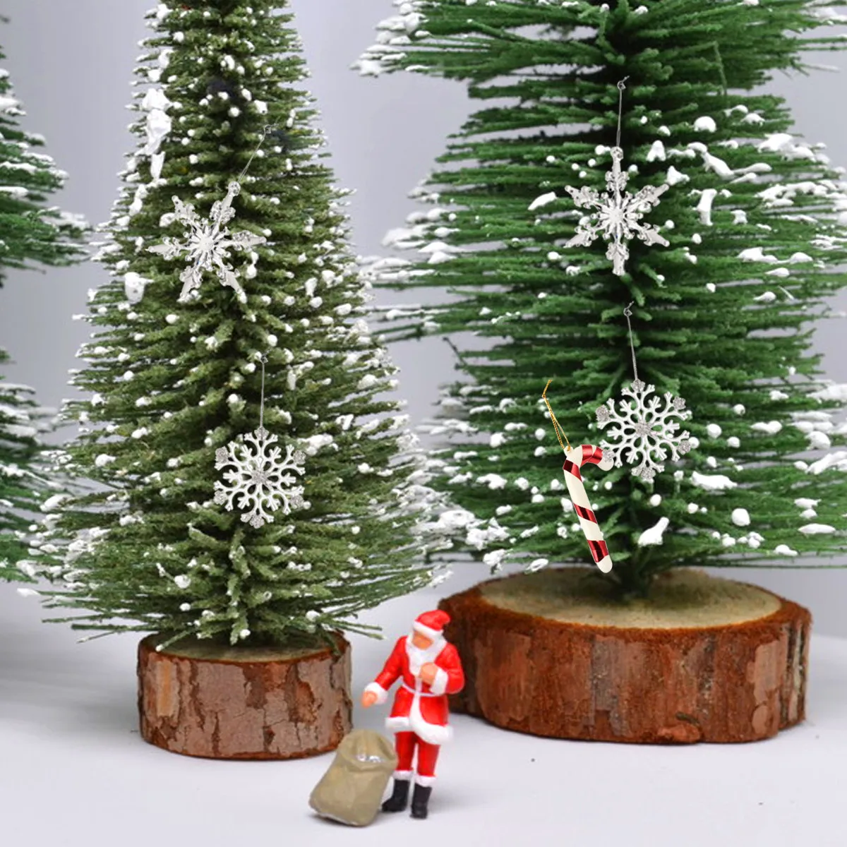 10Pcs Christmas Tree Hanging Decoration Simulation Snowflake Xmas Tree Pendant Winter Hanging Ornament Fake Props