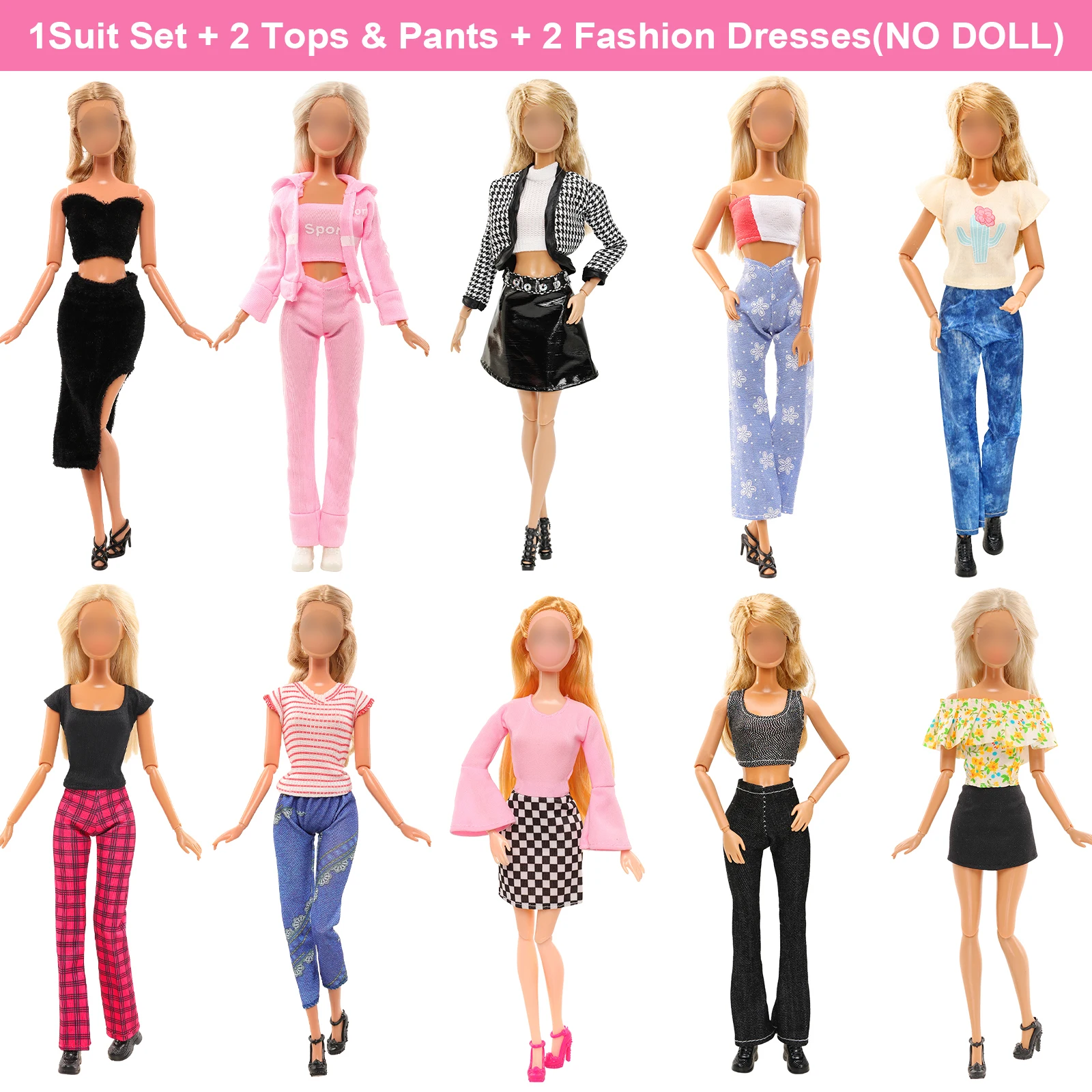 BARWA 25 Pcs Doll Clothes and Accessories Including 1 Fashion Style Suit +4 Clothes+Computer Three Piece Set+17 Other Accessorie