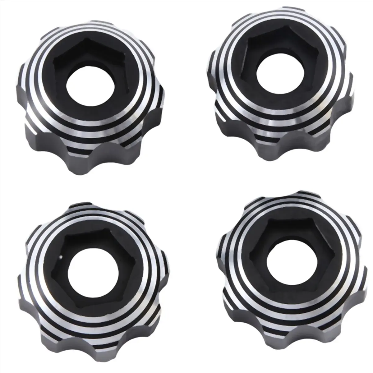 A48U 4Pcs Alloy Wheel Adapter 3.8 Inch Wheel Adapter for PL ProLine 3.8 Inch 8x32 to 17mm Wheel Black