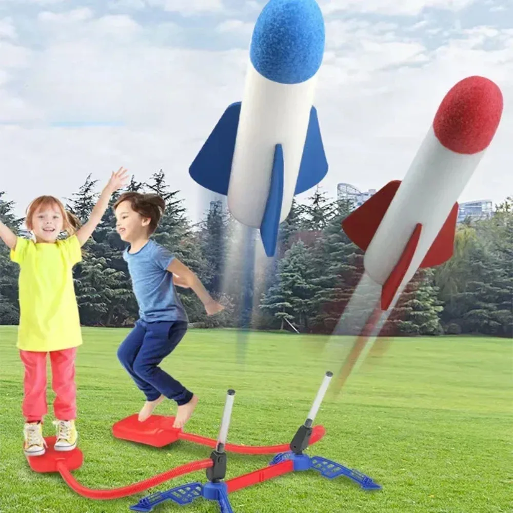 Kids Air Rocket Foot Pump Launcher Toys Sport Game Jump Stomp Outdoor Child Play Set Jump Sport Games Toys For Children