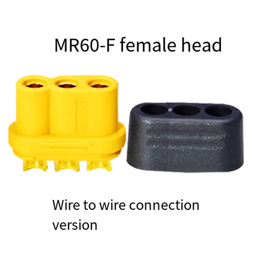 BAAA-10Pair MR60 MR 60 Fireproof Female Male Three-Core Connector with Sheath 3.5mm Brass Gold Plated for Lipo ESC RC Model