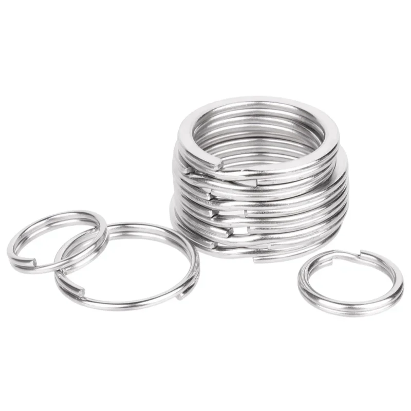 304 Edelstahl Schlüsselring-Verbinder für DIY Schlüsselanhänger-Herstellung Doppelschlaufen-Kreisrahmen-Zubehör 15-50mm – Detail 3