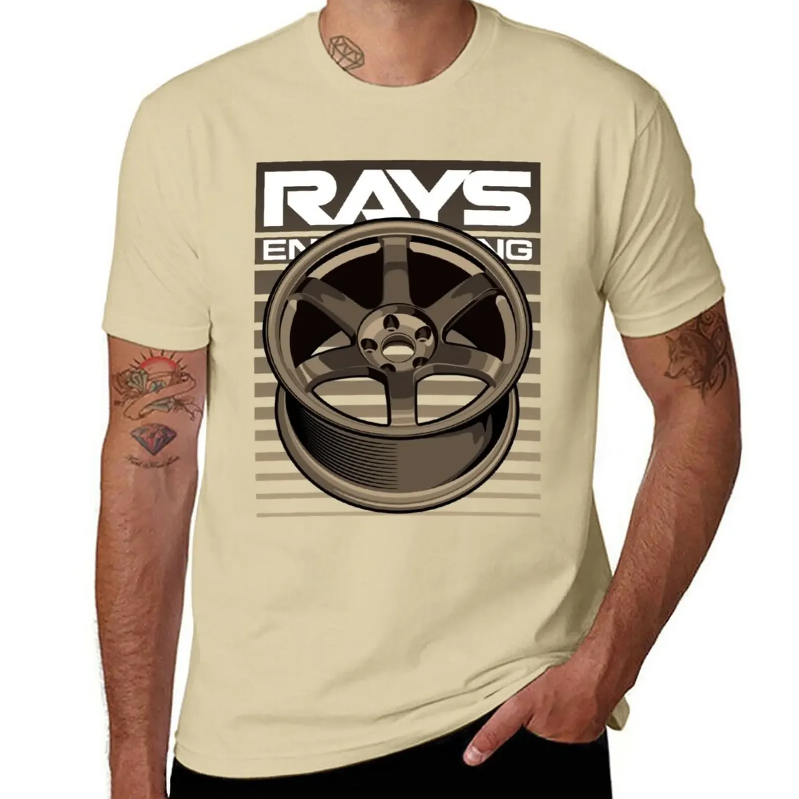 Camiseta divertida para hombre, ropa de manga larga con rueda de coche Volk Rays TE37, camisetas personalizadas