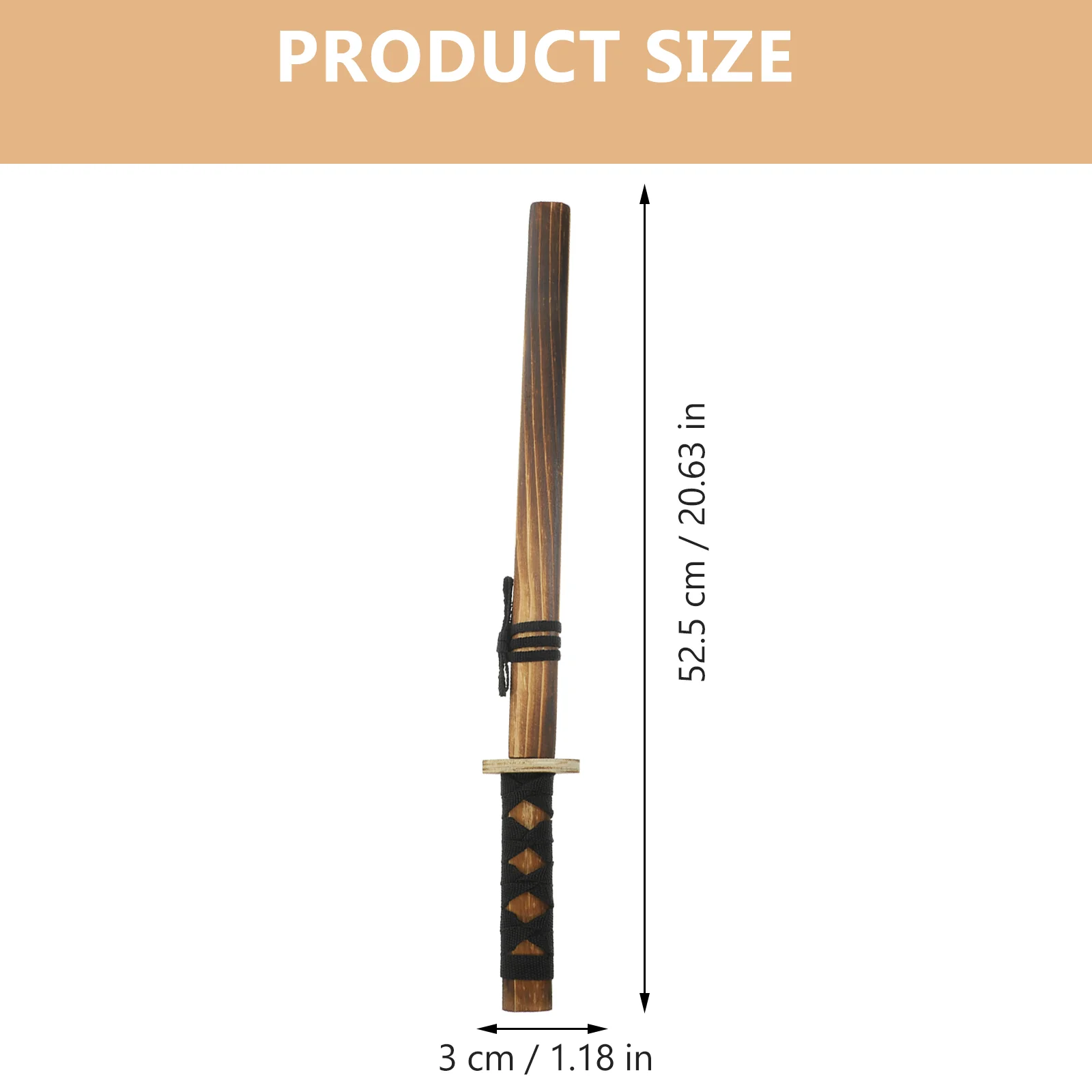 Espada japonesa de madeira simulada, adereço para cosplay para crianças, espada japonesa, brinquedos para prática de espada