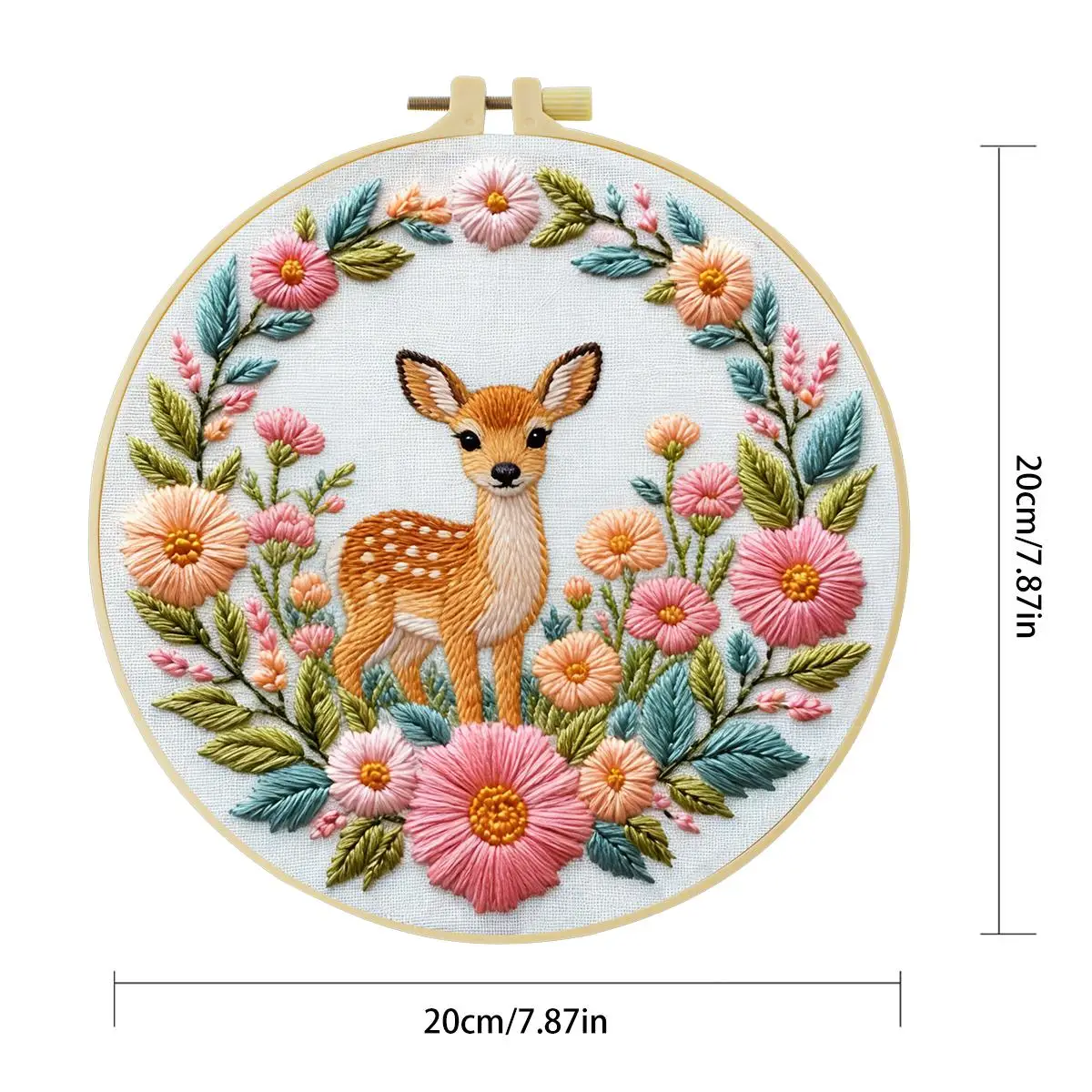 1 Stück 20X20CM/15X15CM 7,87/6,3 Zoll Sika-Hirsch Stickerei Starter-Kit DIY-Kit DIY-Stickerei-Set Handarbeiten Malerei – Detail 5