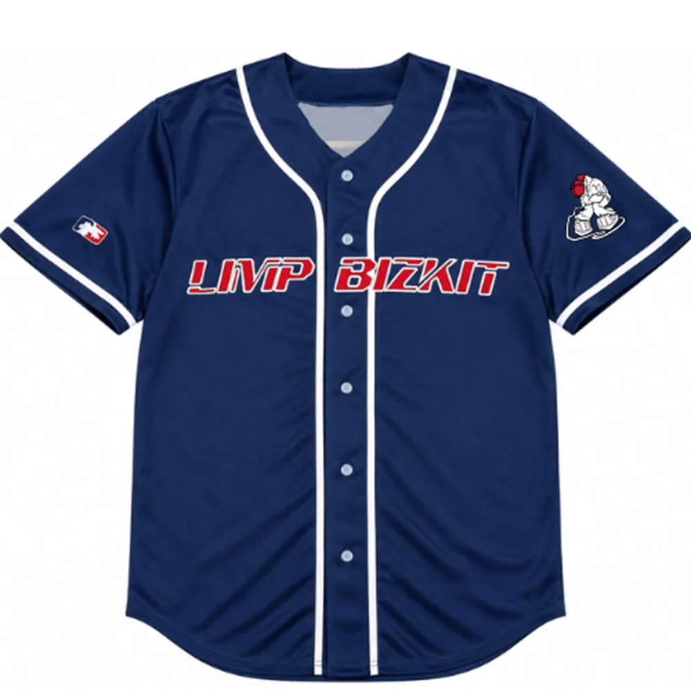 LIMP BIZKIT BASEBALL JERSEY Button-Down Short Sleeve Shirt Full Print Loose Fit Hip Hop Streetwear Men Women T-shirt Unisex Tops