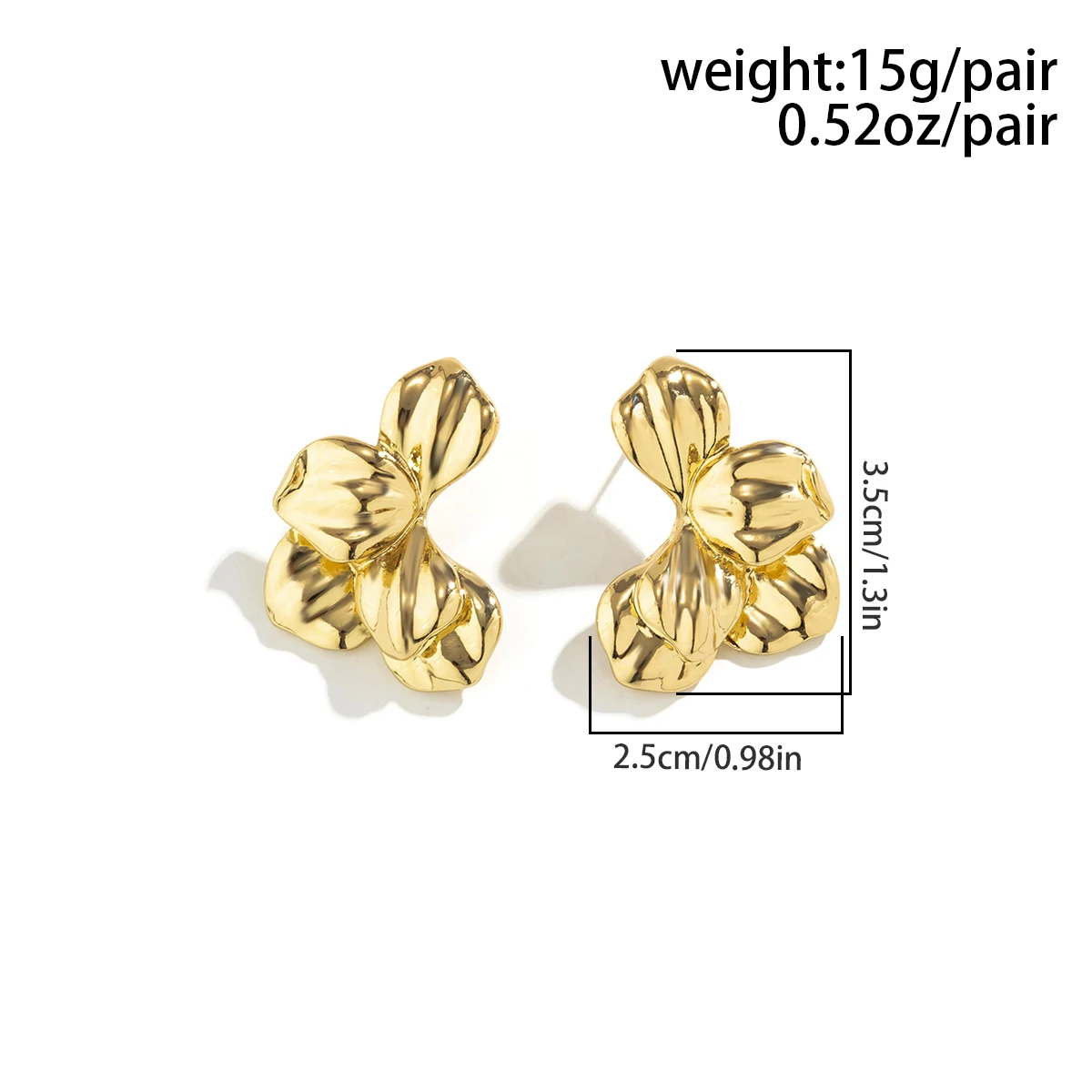 Punk Irregular Flower Petal Stud Earrings for Women Fashion Statement 2023 Trending Piercing Modern Earrings Jewelry Accessories