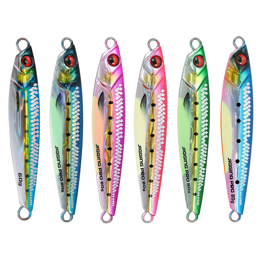 JIGGING PRO 40g 60g 80g Shore Jigging Lure 3D Print Real Scale Long Casting Metal Jigs Fishing Lure
