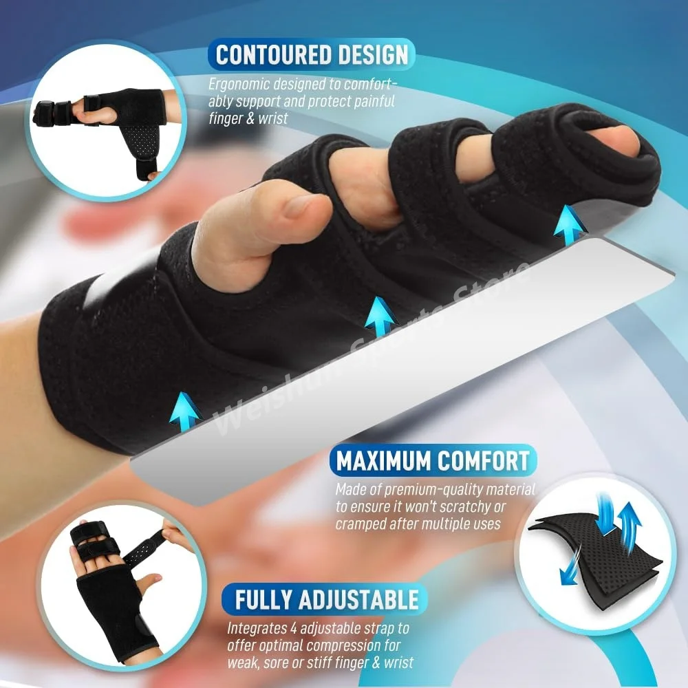 Trigger Finger Splint Brace Two or Three Fingers Support for Finger Knuckle Immobilization Pain Relief Tendonitis Mallet Fingers