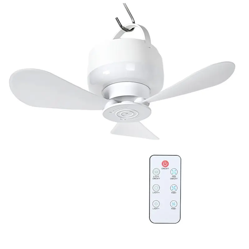 

ASWUT-2-In-1 Camping Fan With LED Light Portable Rechargeable Battery Powered Fan With Remote For Tent, Travel, BBQ