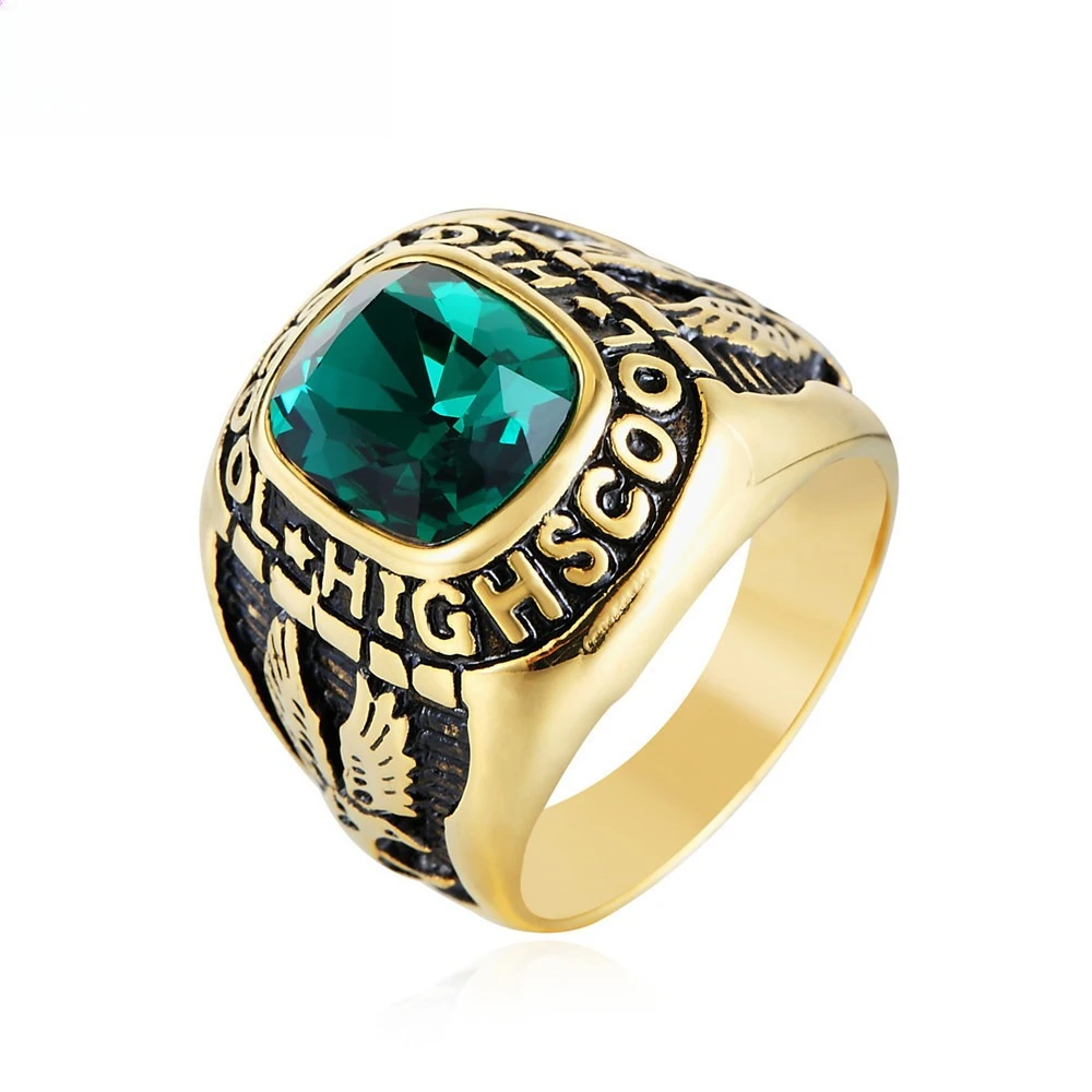 

Mens Double Eagle Ring Vintage Gold Plated Jewelry Bold Statement Band for Men Sovereign Style Mens Ring Anniversary