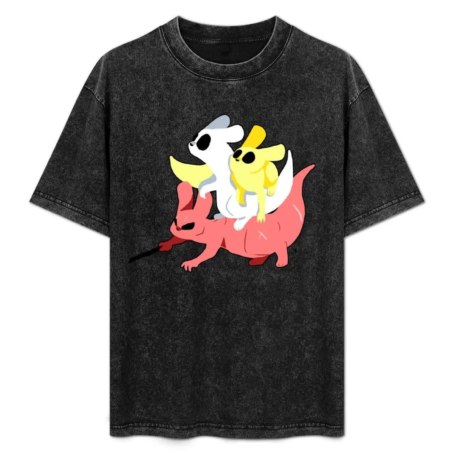 

Rain World Stacked Slugcats T-Shirt Novelty Print Casual Tee Shirt