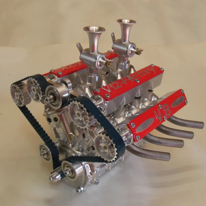 108CC V8 Engine Methanol 8-cylinder 30mm Stroke Water-cooled Methanol Version Engine Model Gift for Adult Toy Collectors