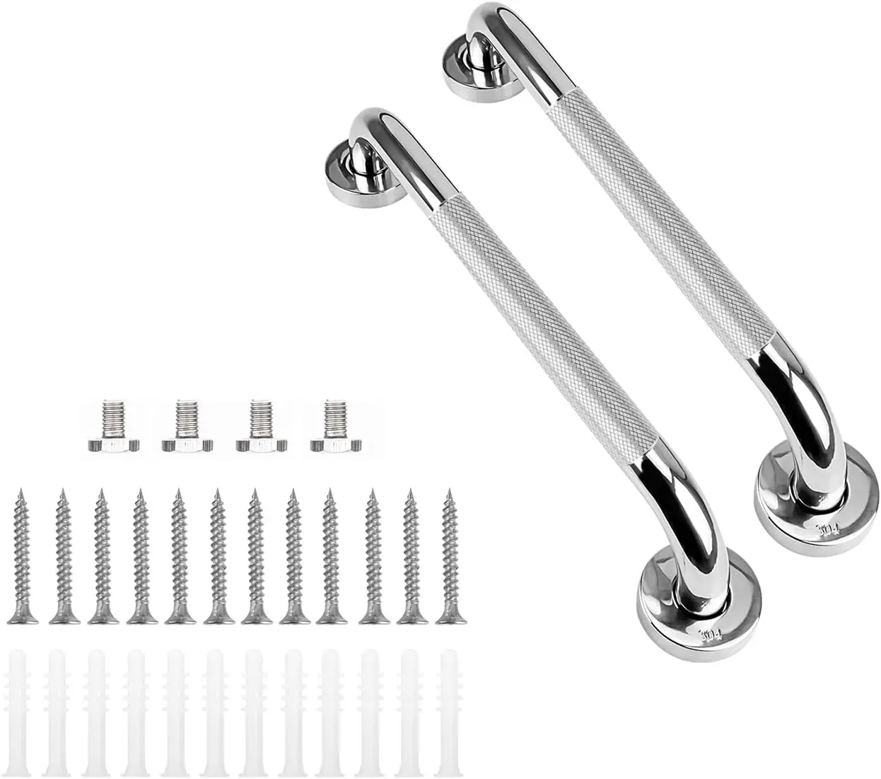 Bathroom Grab , 2 Pack Non-Slip Bathroom  Handle 12 in 304 Stainless Steel Bath   Balance Grab  for Bathtub Toilet Kitchen Bedro