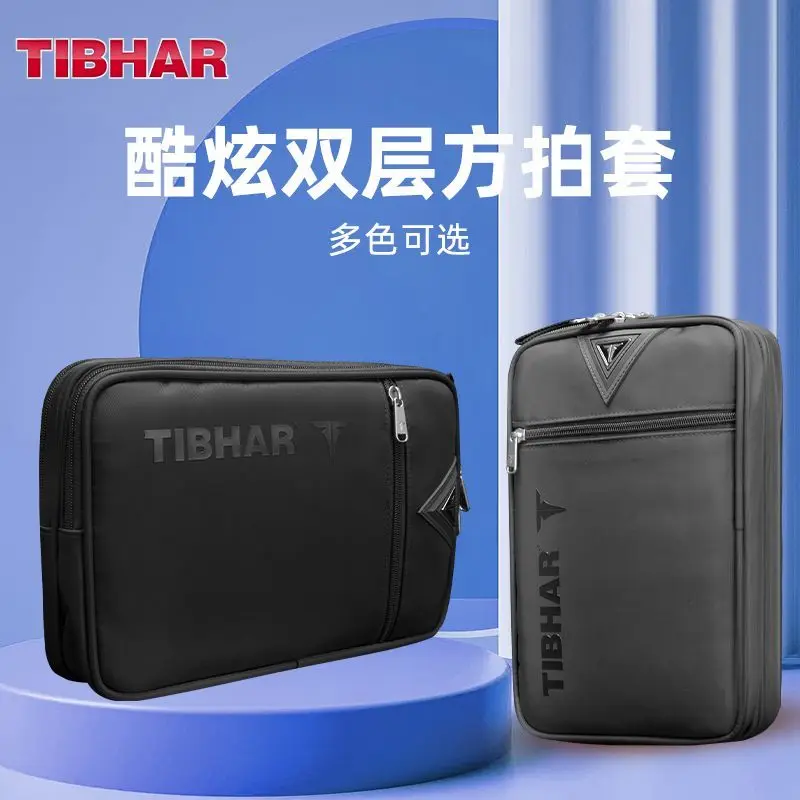 Tibhar capa para raquete de tênis de mesa, camada dupla, profissional, grande capacidade, bolsa de armazenamento, capa protetora