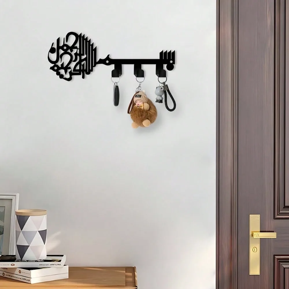 CIFBUY Bohemian Metal Wall Hook Key Holder Black Gold Home Decor Bathroom Coffee Bar Functional Iron Art