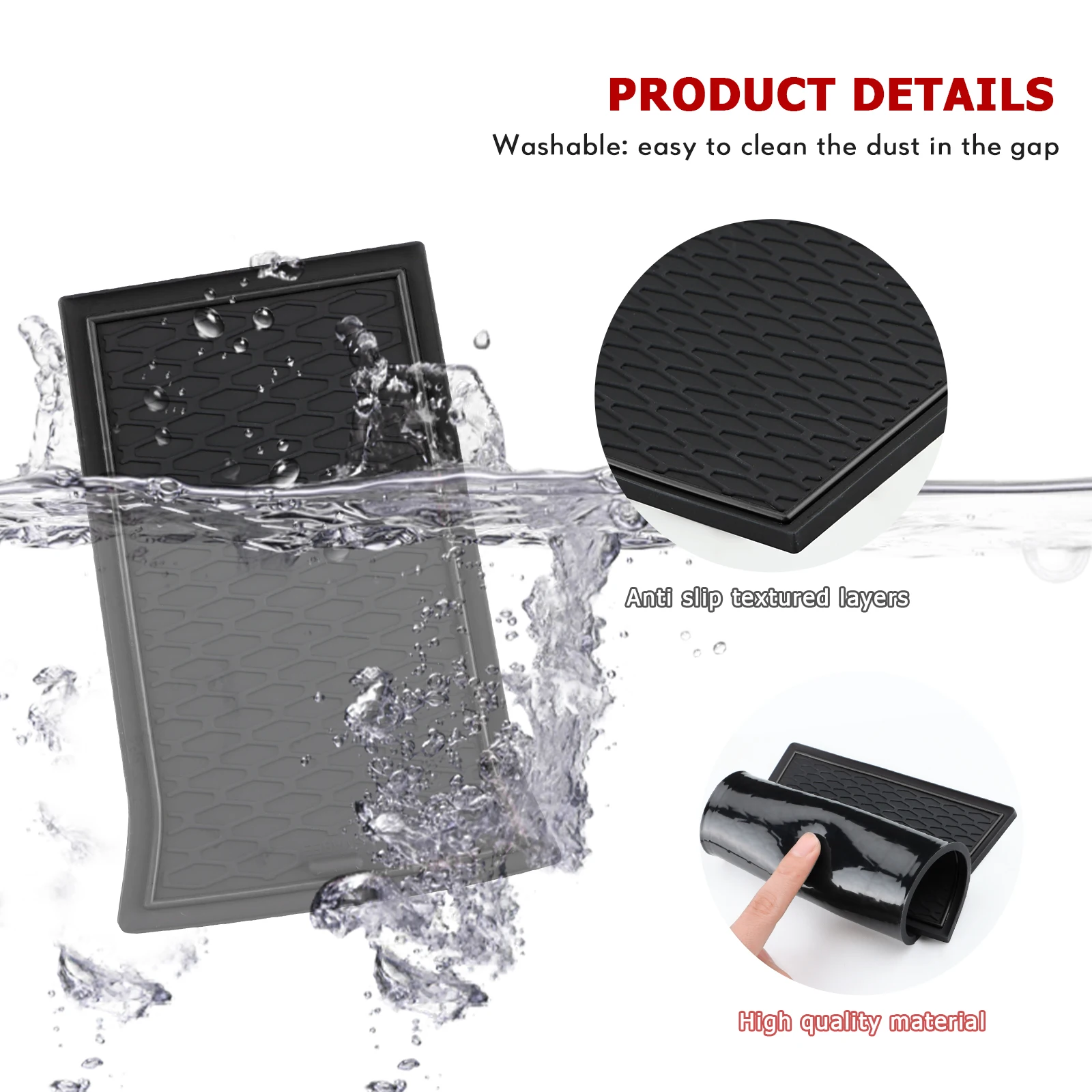 Car Door Slot Mat for Suzuki Vitara 2016 2017 2018 2020 2021 2022 2023 Car Gate Groove Pad Console Cup Holder Insert Coaster