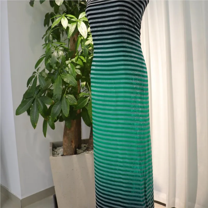 실크 밝은 줄무늬 그라데이션 벨벳 직조 조젯 원단 나이트드레스 및 이브닝 드레스용