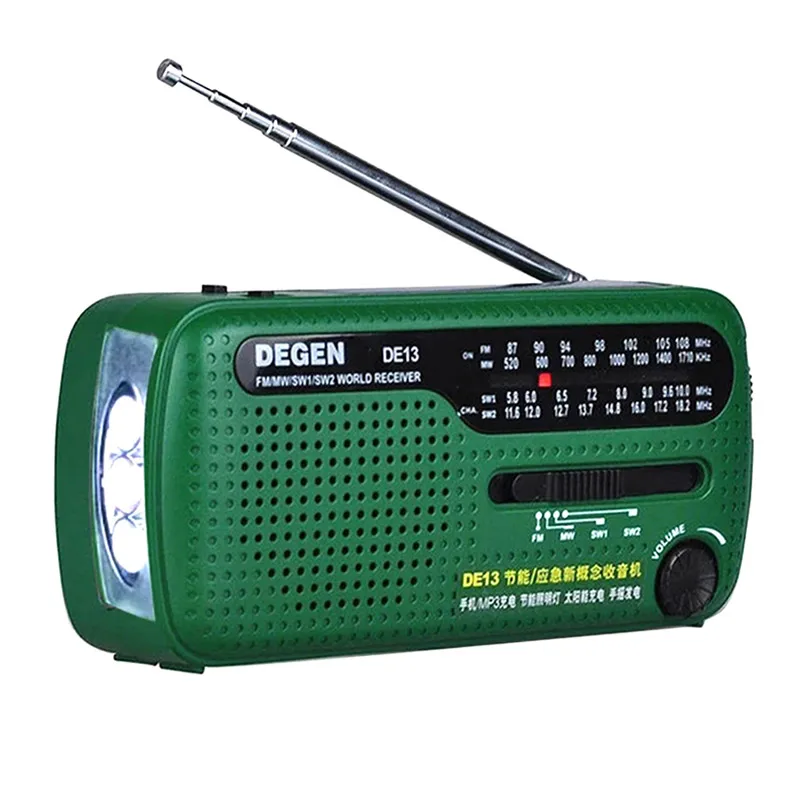 Portable Emergency Radio FM 87MHz-108MHz Multiband Radios USB Power Bank High-Strength Flashlight Support for FM/MW/SW