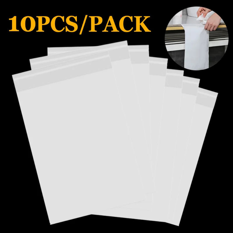 10Pcs/Pack Disposable Garbage Bags Self-Adhesive Trash Rubbish Holder Storage Bag White Garbage Bag for Auto Car Office Kitchen