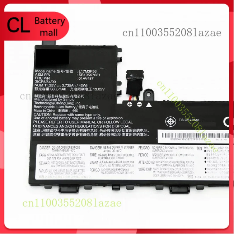 

Origina Battery For Lenovo ThinkPad Yoga 11e 5th Gen 01AV486 01AV487 SB10K97630