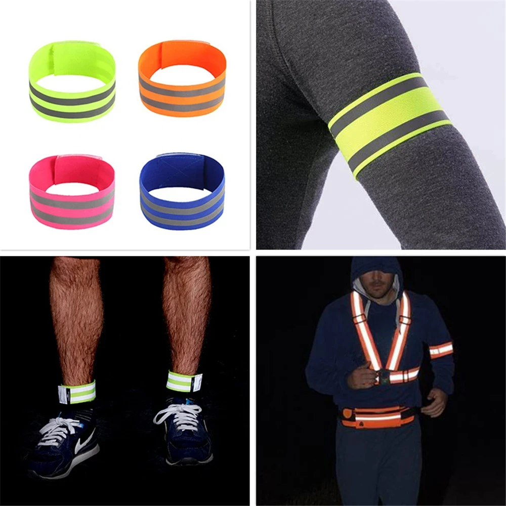 Reflective Bands For Wrist Arm Ankle Leg High Visibility Reflect Straps For Night Walking Cycling Running Safety Reflector Tape