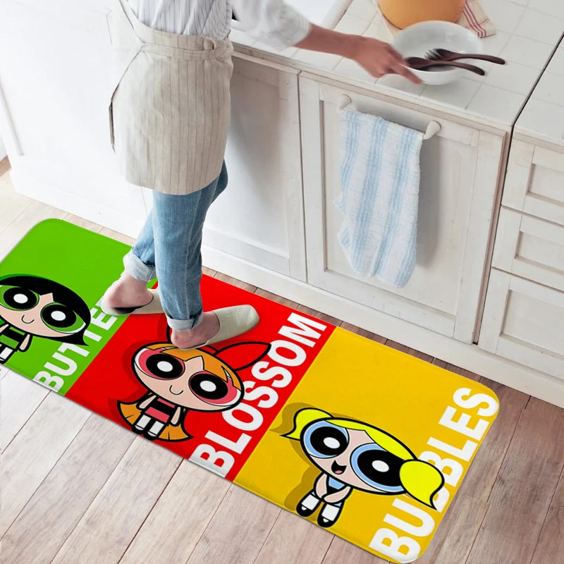 Living Room Rug S-The Powerpuff Girlss Doormat Entrance Door Washable Non-slip Kitchen Mats Floor Mats for Home Bathmat Foot Mat