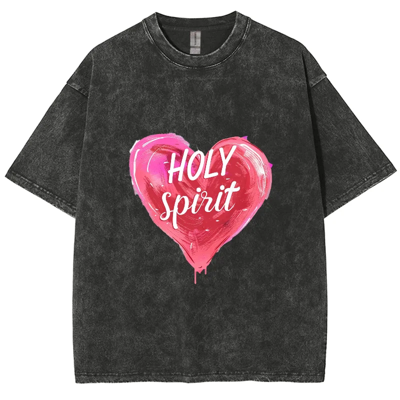 

Pink Love Graffiti Print Women's T-Shirt Oversized Loose Wash Half Sleeve Hot Sweet Girl Cute Casual Top 2024 Summer