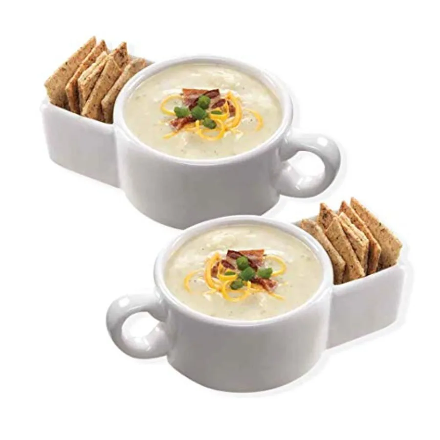 

Керамическая кружка для супа и закусок с ручкой, также подходит для хлопьев, соленых крекеров, печенья, молока и овощных снеков.