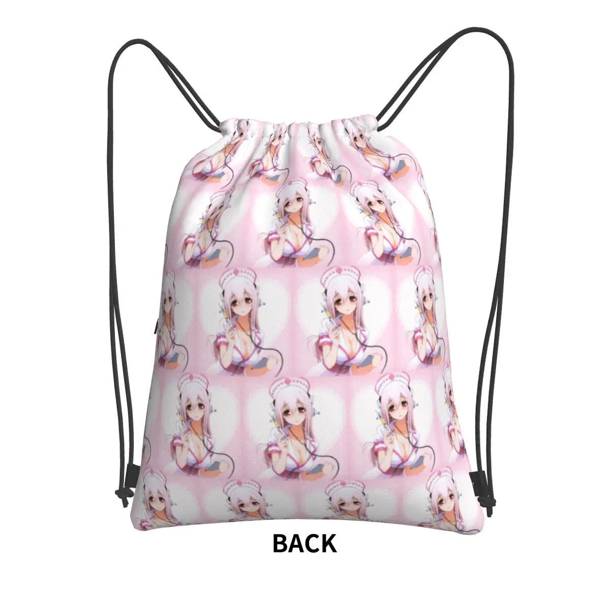 Cartoon Super Sonico Game Cute Girl Backpacks Multi-function Drawstring Bags Sports Bag Book Bags for Travel School