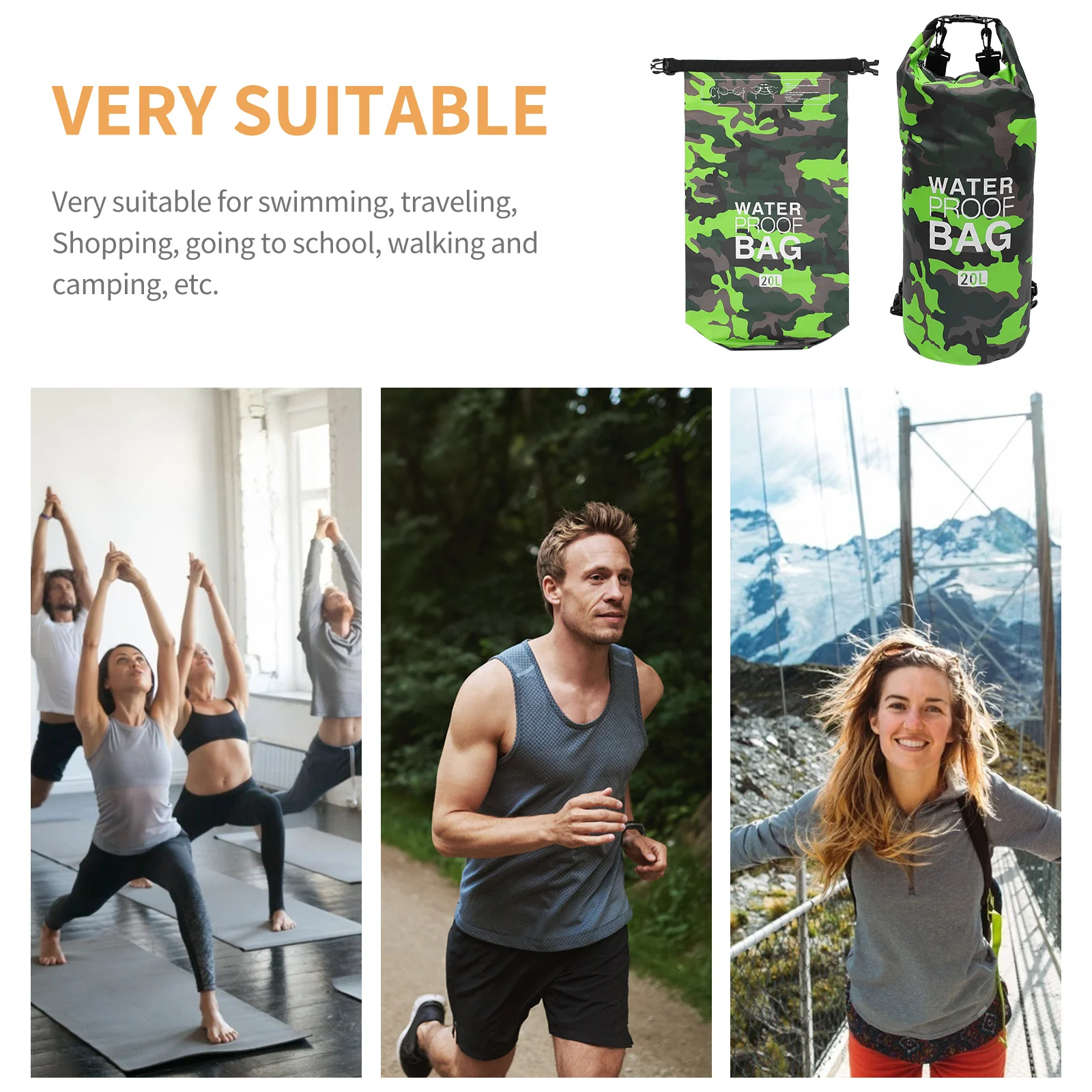 1Pcs Waterproof PVC Dry Bucket Bag Large Capacity Floating Storage Swimming Outdoor Camping Beach Hiking Travel Portable Storage
