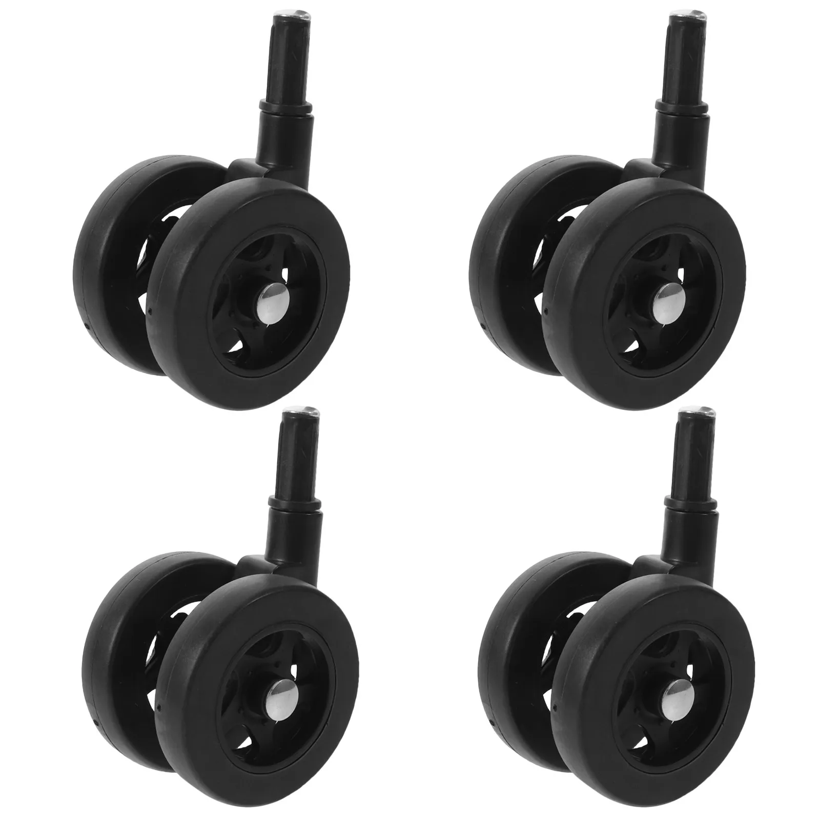 4Pcs Baby Walker Wheels Replacement Black Plastic Silent Detachable Caster Wheels Universal Stroller Repair Parts Smooth Rolling