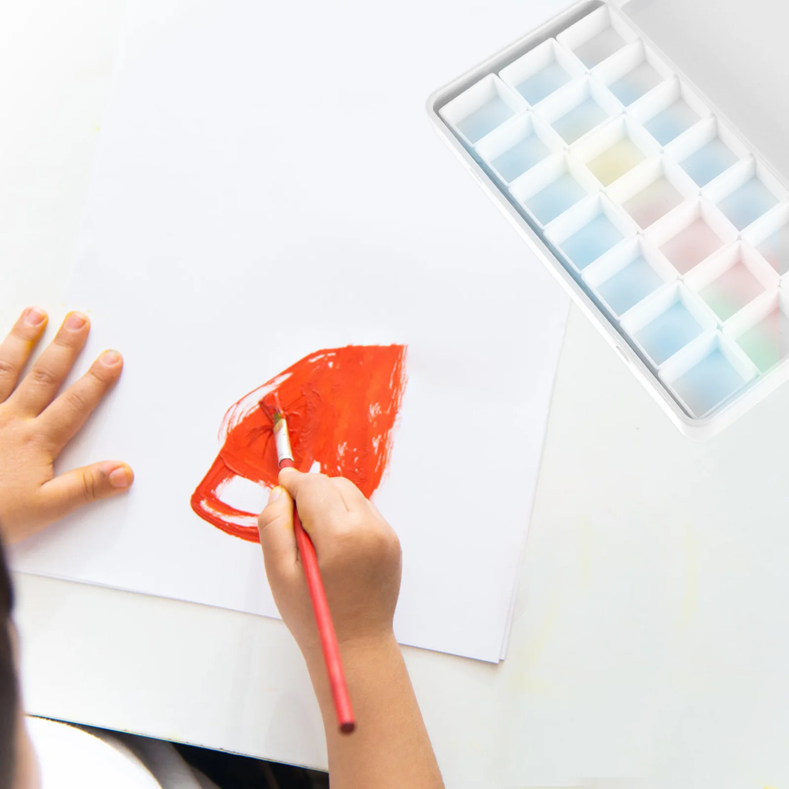 1 Set Paint Box Empty Watercolor Tin Iron Storage Box For Artists Students Small Light Color Mixing Pan Keep Watercolors Fresh