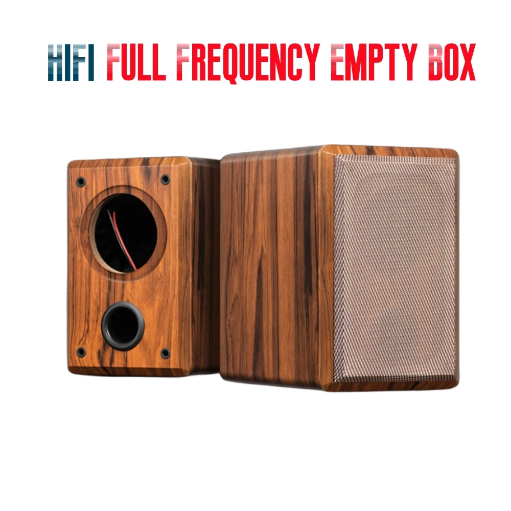 DIY Speaker Modification,1Pcs 4-inch Full Frequency Speaker Empty Box Car/Home Passive Subwoofer Wooden Maze Box, Wooden Shell