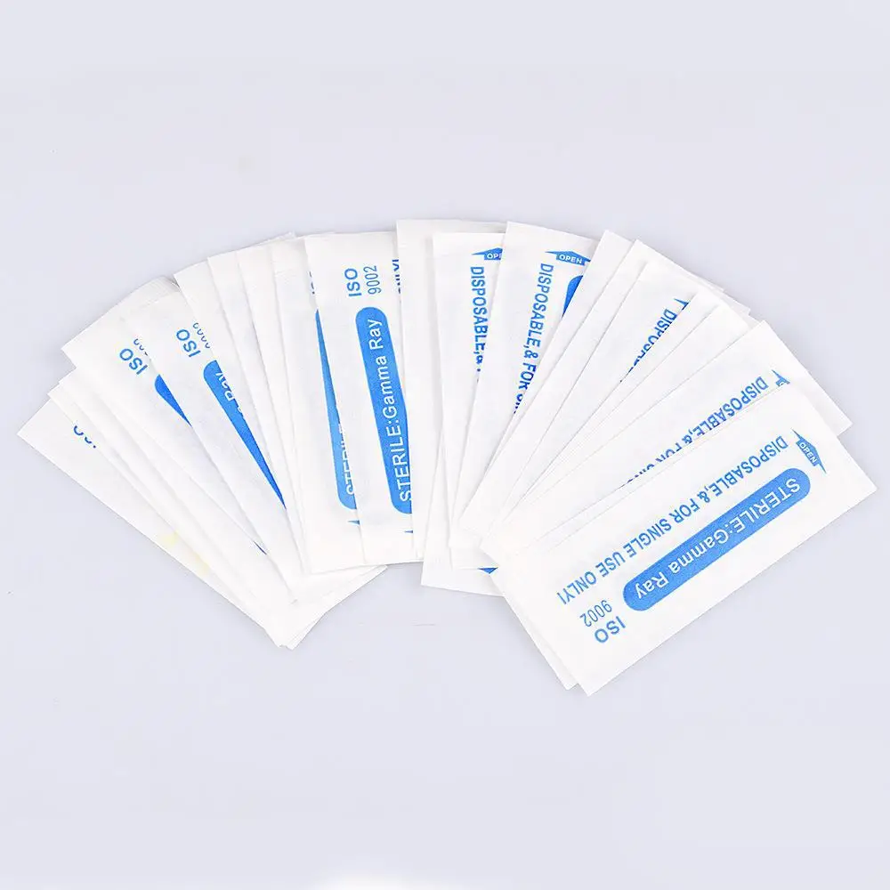 100pcs Microblading Tattoo Needles Caps Permanent Makeup Tattoo Needles Sterilized For PMU Machine Eyebrow Lip Tools