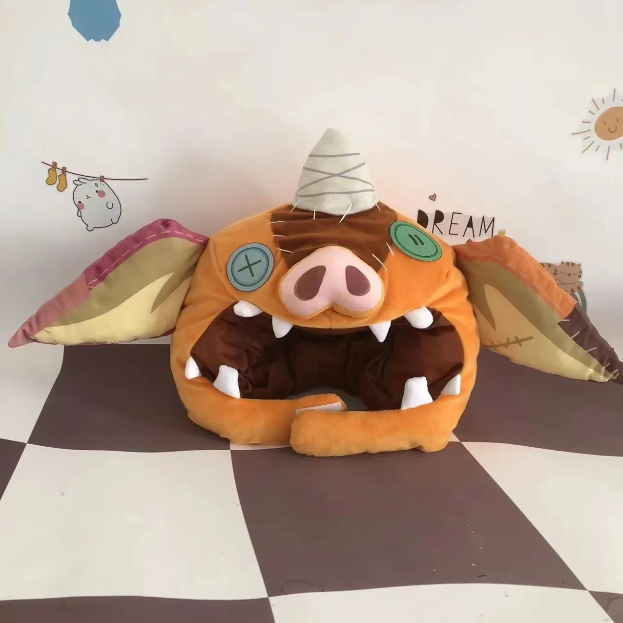 

Игра Bokoblin Косплей Головной убор Плюшевый зимний теплый шлем Подушка для шеи Маска Рождественский подарок Костюм Реквизит