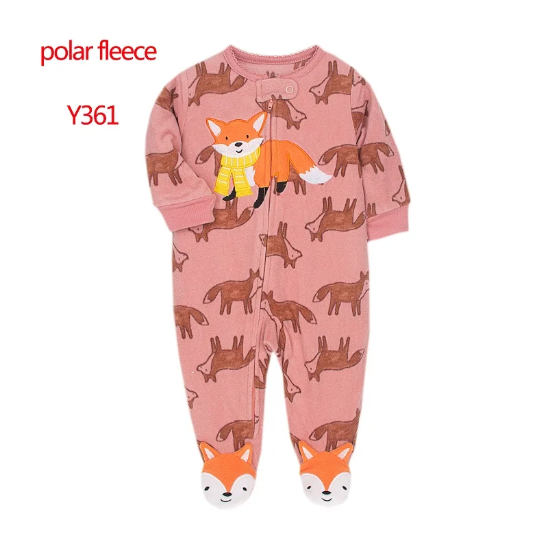 Newborn Baby Girls Boys Romper Spring Autumn Polar Fleece Long Sleeve Jumpsuit Infant Baby One Piece Pajamas Children\'s Overalls