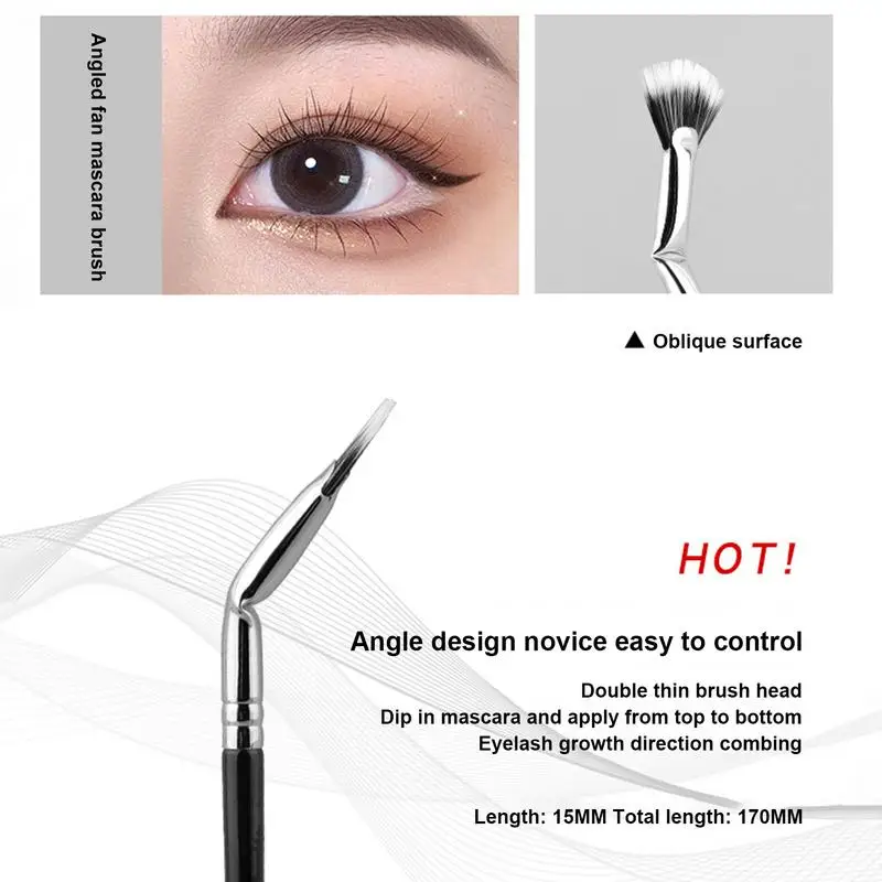 Portátil Eye Makeup Brush Set para mulheres, pincéis de rímel, angular EyelinerBrush, Blending Tool, Lash Wand