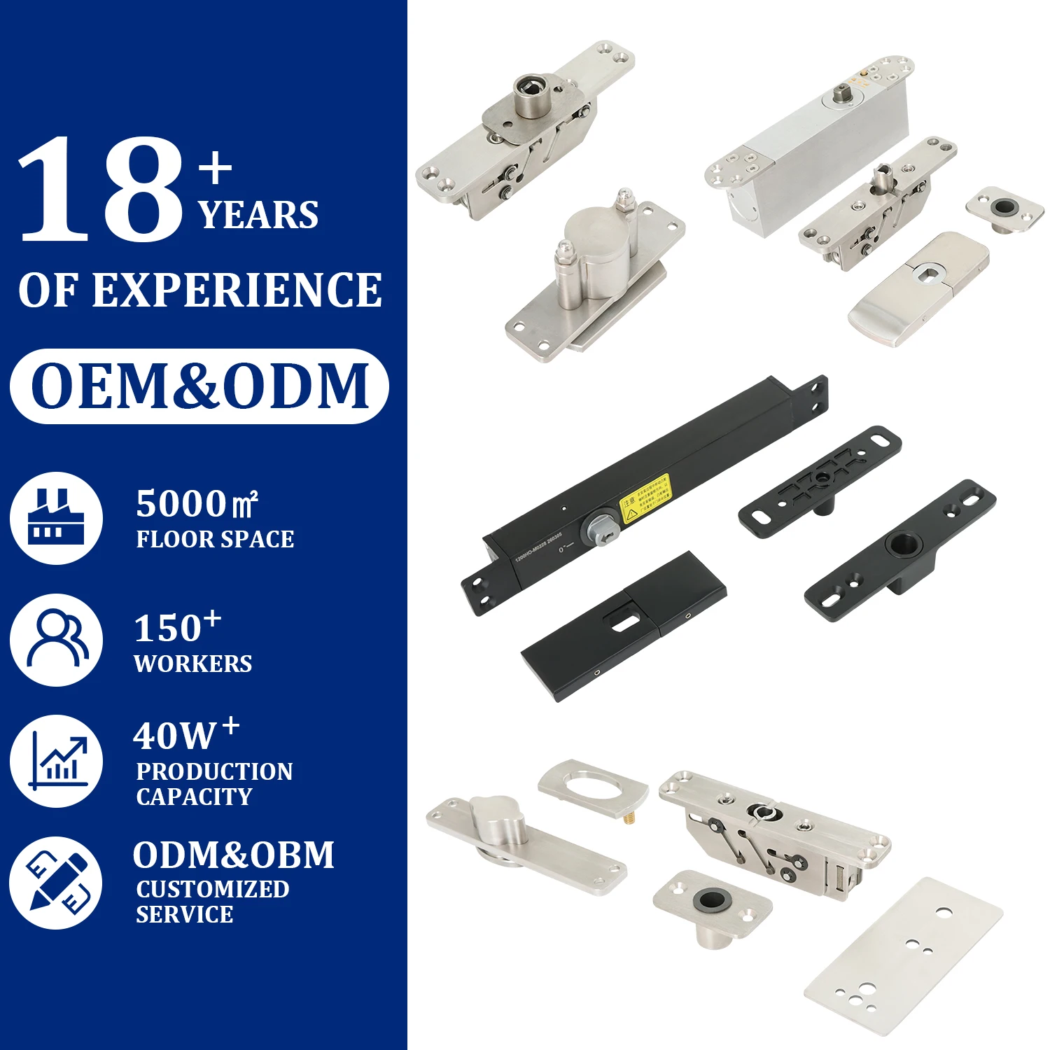 100kg side-mounted rotating hinge self-closing 360-degree floor spring speed control door closer, suitable for wooden and glas