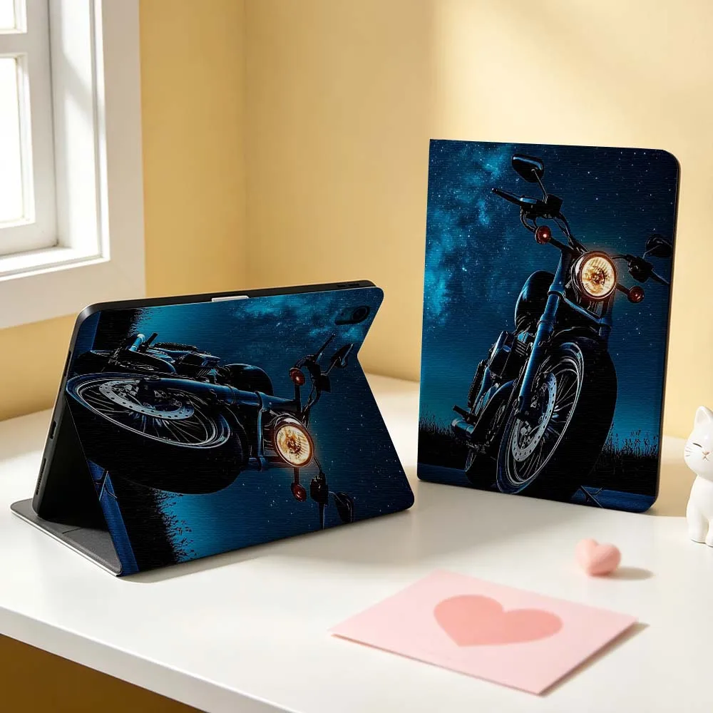 Bike Lover Motorcycle For Apple iPad Pro Mini A16 A17 A14 4 5 6 7 6th 12th Gen 9.7 12.9 11 13 M4 inch Tablet Case Pen Tray