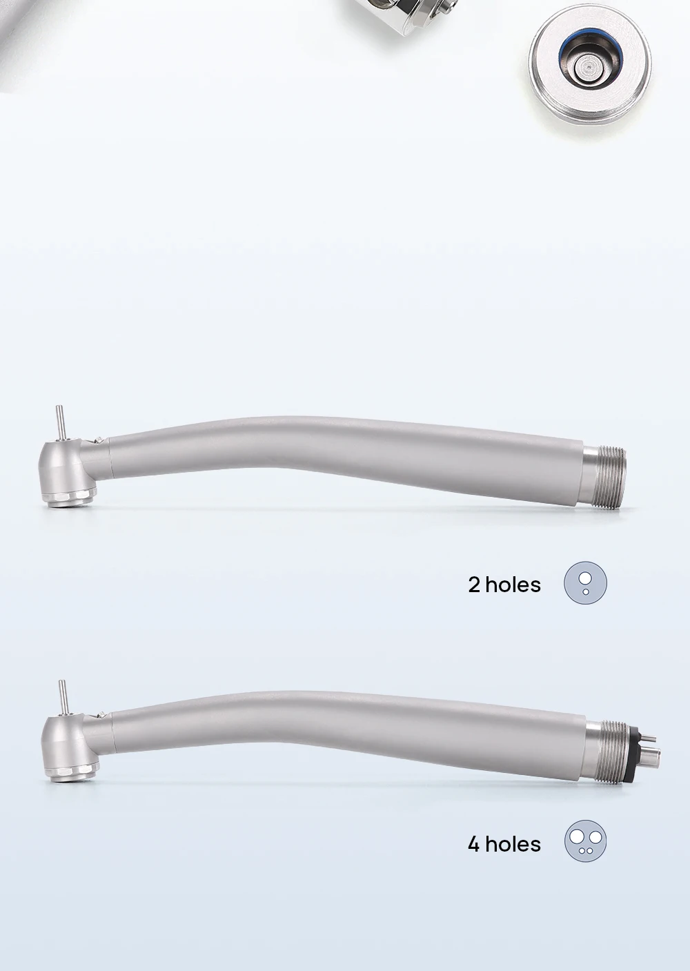 2/4 Löcher Dental LED Hochgeschwindigkeitshandstück E-Generator Integrierter Standardkopf Druckknopf 3 Wasserspray JD008A-SP – Detail 11