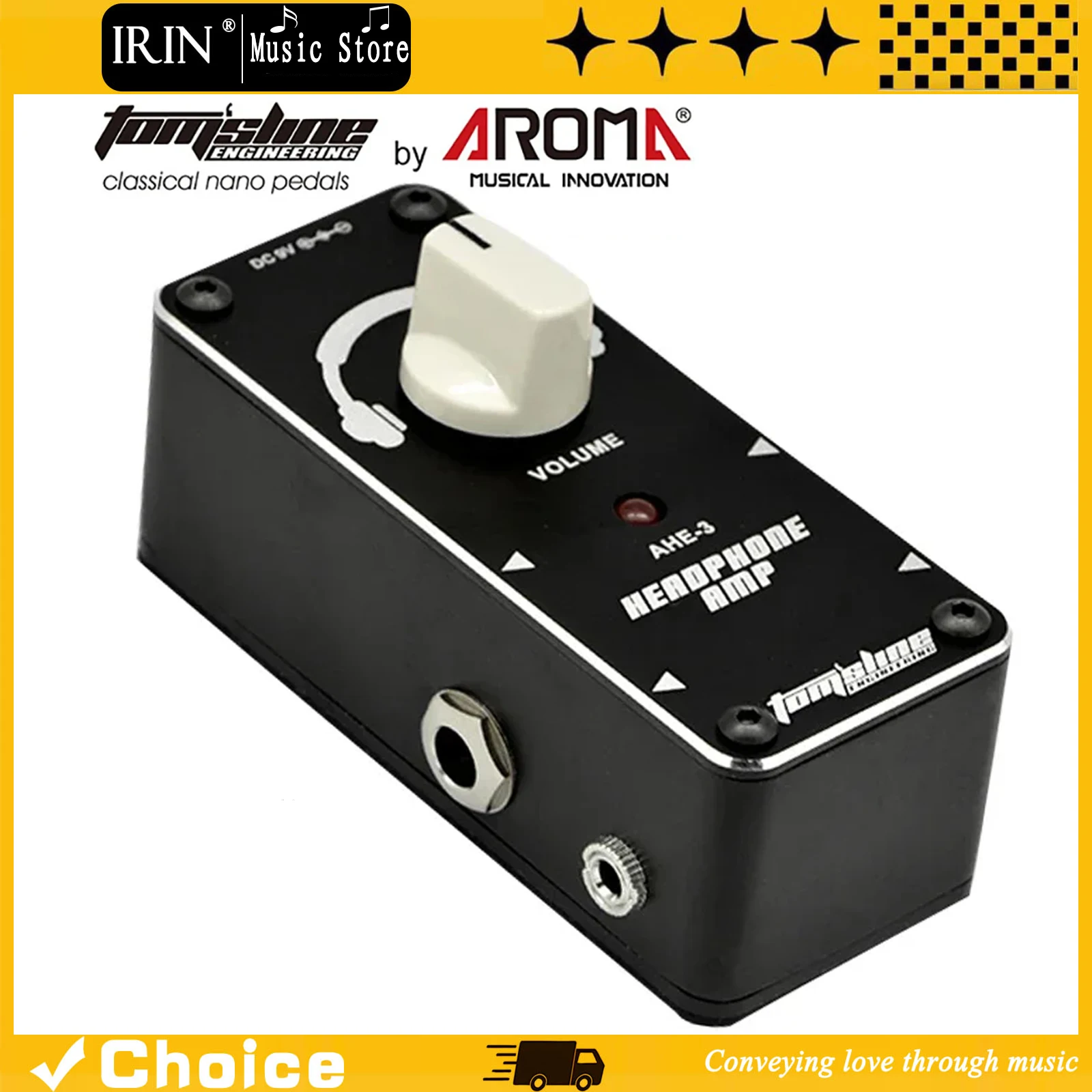 

AROMA Guitar Effects Headphone AMP Electric Guitar Effect Pedal Headphone Conversion True Bypass Guitar Parts & Accessory