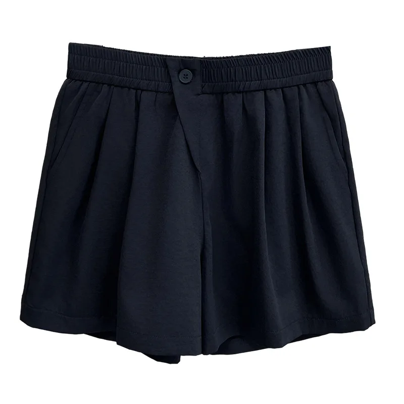 Short grande taille pour femme, Design décontracté, taille élastique, 100kg, jambes larges, pantalons chauds, nouvelle collection été 1380