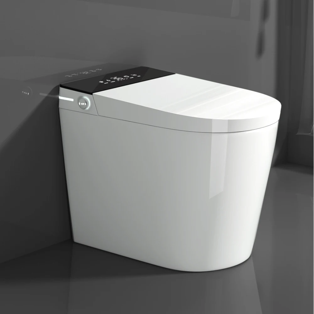 Compact Smart Toilet with Bidet Seat Built-in, Modern Tankless Design with 23.25