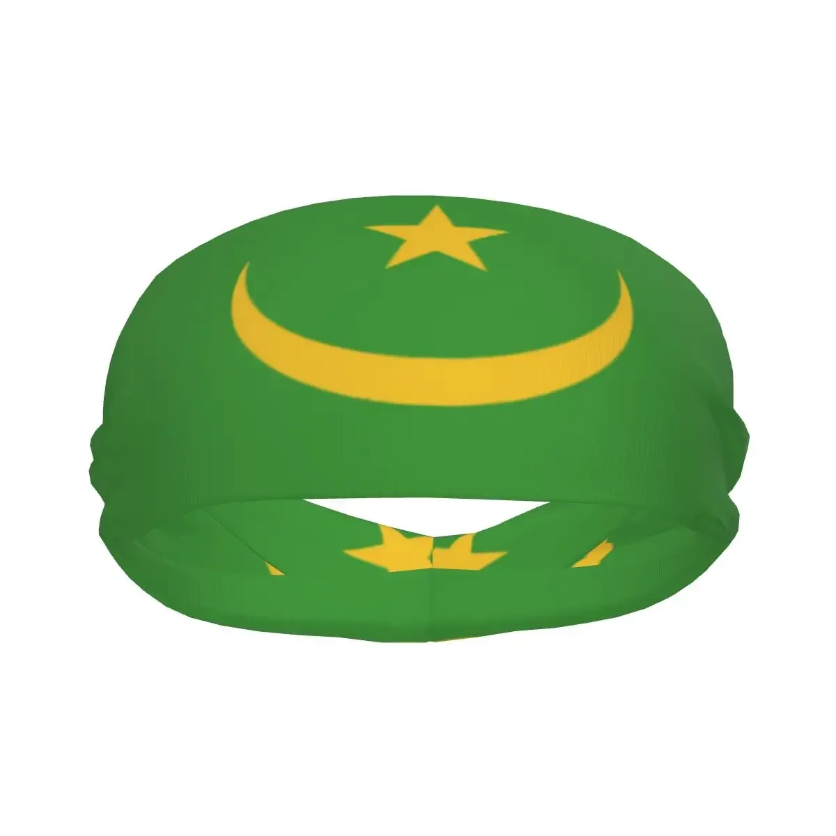 

Custom Mauritania Flag Sport Headbands for Women Men Stretchy Moisture Wicking Gym Sweatband