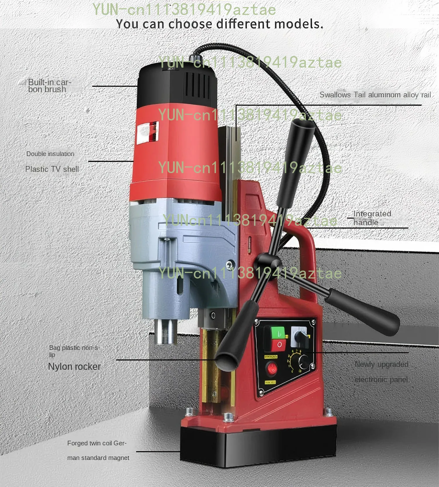 Electric Core Drill Portable Speed Adjustable Magnetic Drill 220V/880W Multi-Function Magnetic Base Core Drill