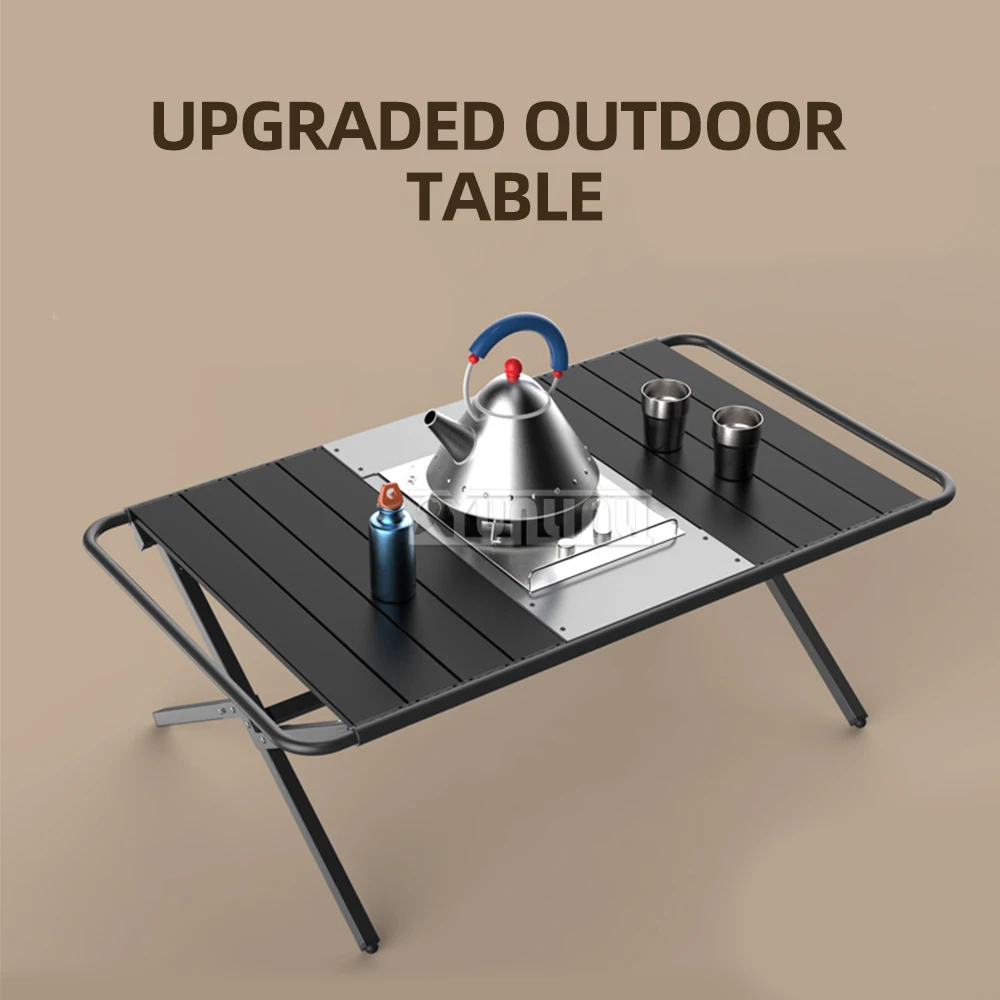 

Outdoor Camping Aluminum Alloy Egg Roll Table Barbecue Picnic Multifunctional Stitching Portable Folding Egg Roll Table