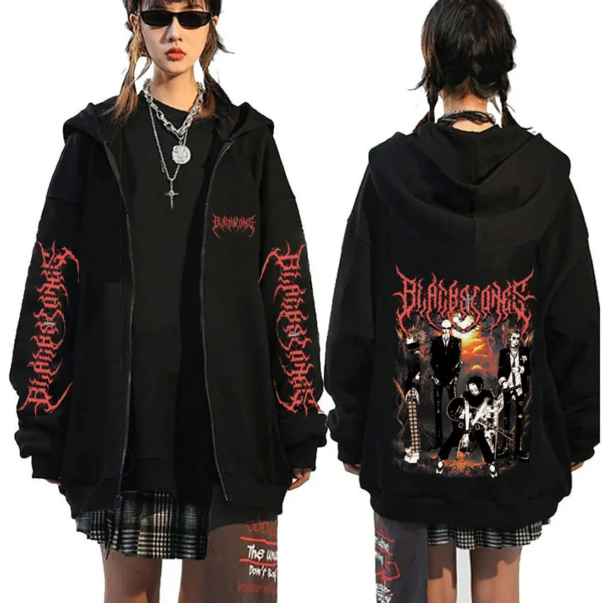 

Anime Oosaki Nana Merch Zipper Hoodie Grunge Rock Black Stones Zip Up Jacket Men Women Clothing Manga Gothic Zip Up Sweatshirt