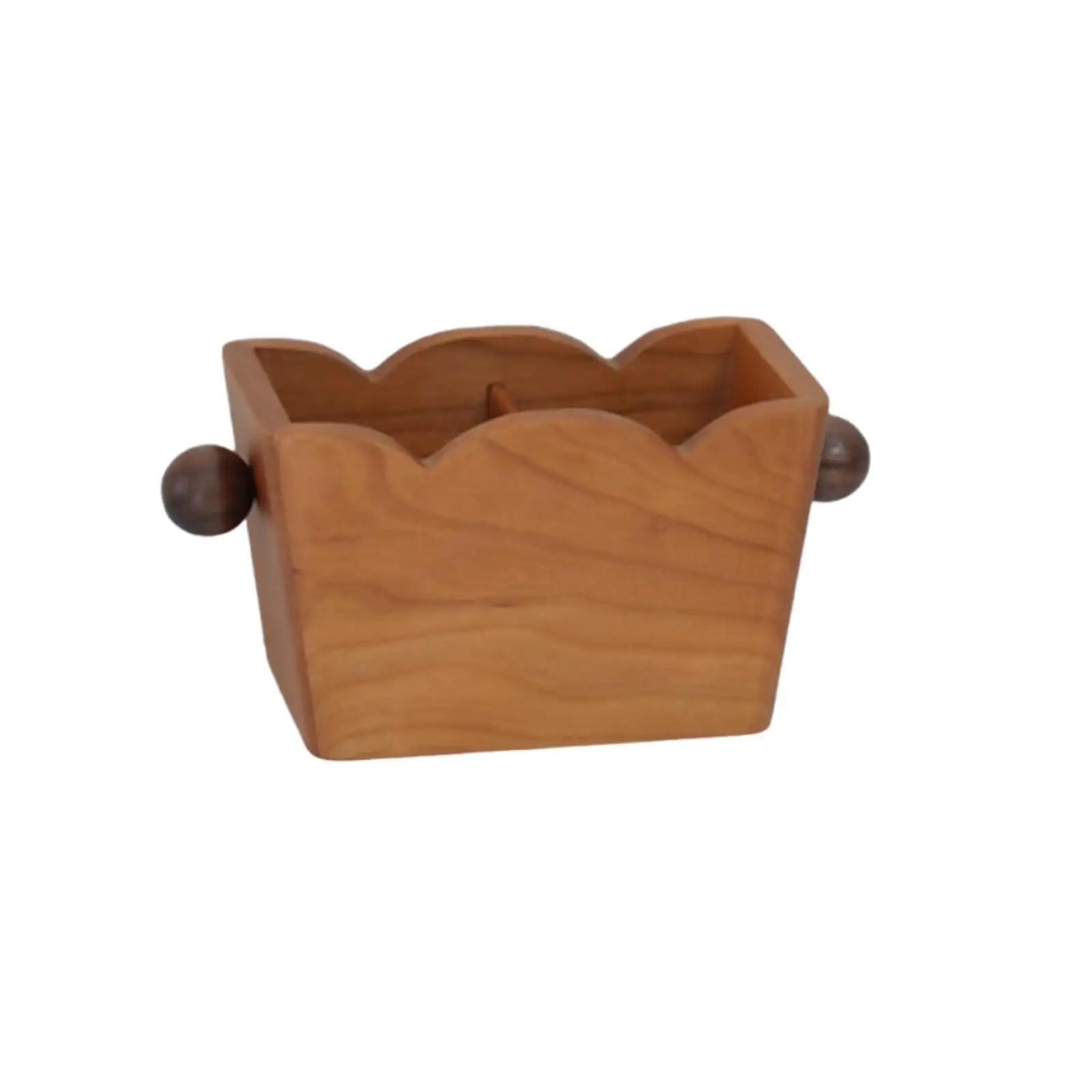 Rustic Grain Remote Organizing Tray Small Space Saver Desktop Organizer Bin for Coffee Table and Sofa