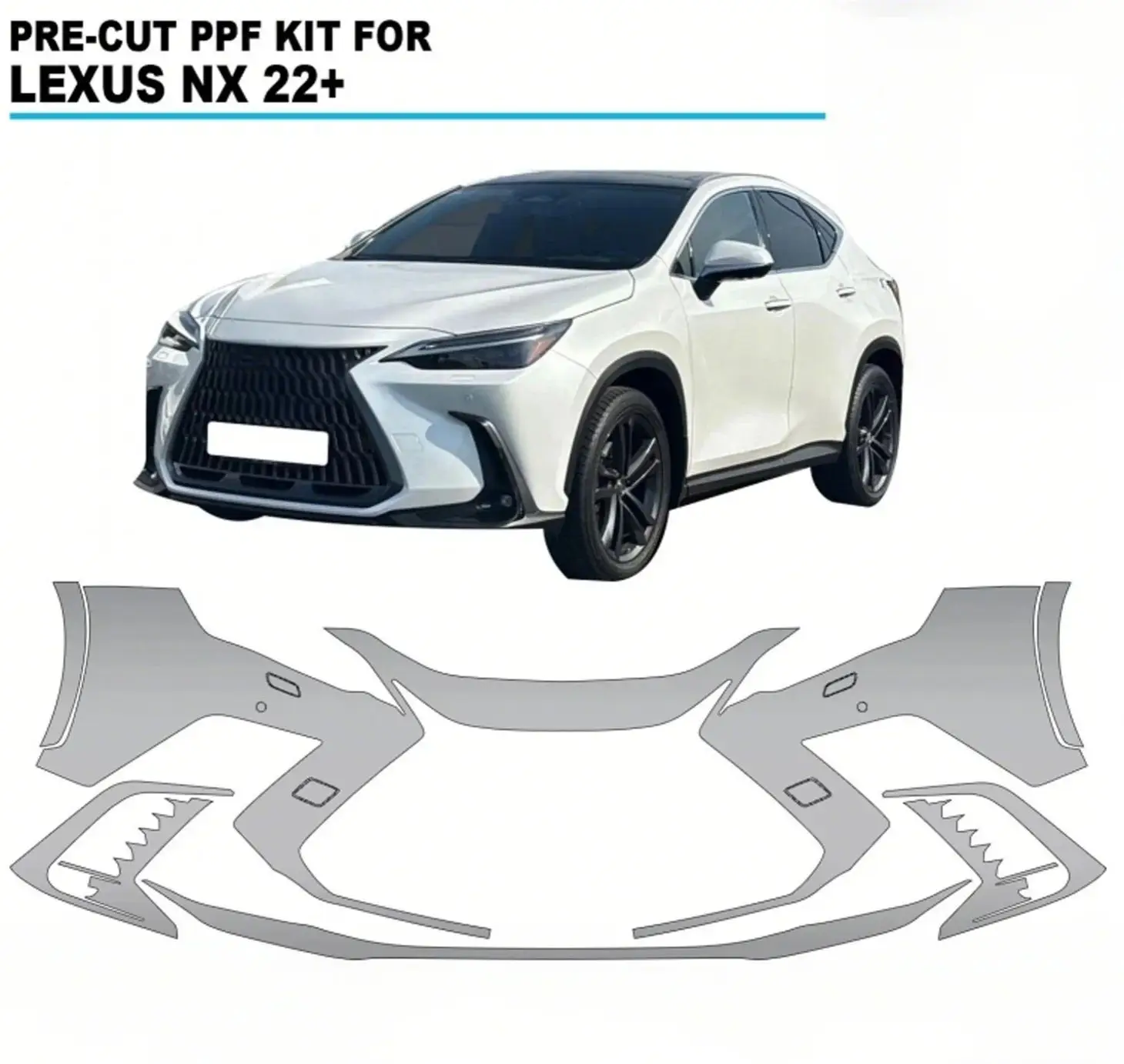 

For Lexus NX 2022-UP TPU Bumper Hood Engine Scratch-Resistant Self-Healing Paint Protection Film Invisible Pre-cut PPF ﻿Kit